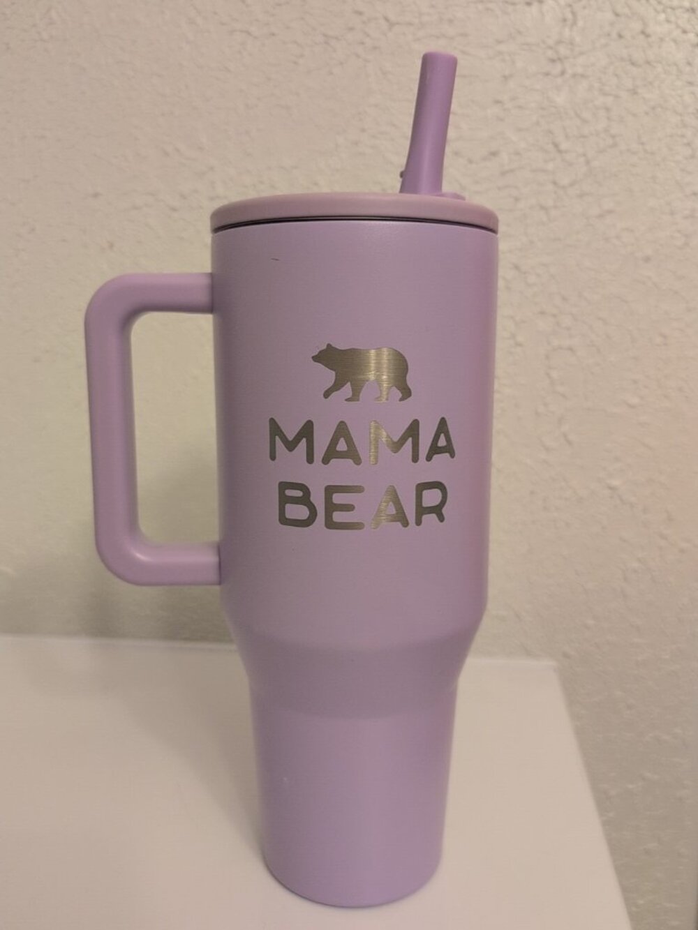 Hydrojug Traveler 40oz Purple Lavender Tumbler Mama Bear Flip Top Straw
